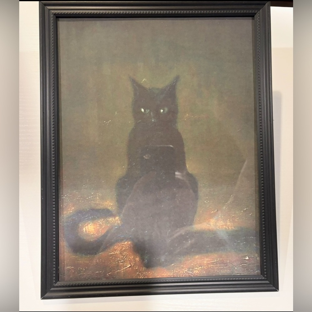 Vintage Cat | Gothic Home Decor, Witchy Wall Art Eclectic framed 8x10” Art Print